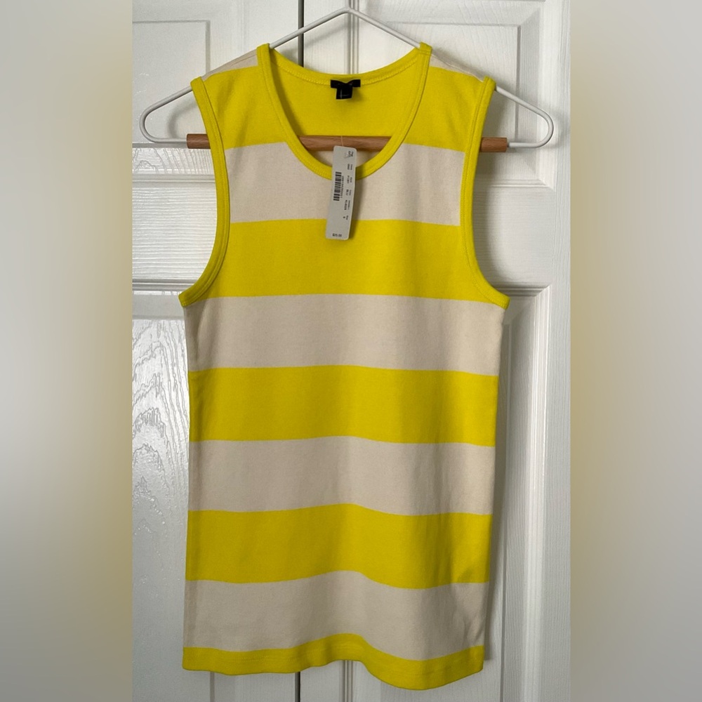 J. Crew Perfect-fit Striped Shell Bitter Lemon Muslin Size S NWT